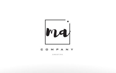 ma m a hand writing letter company logo icon design