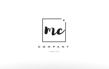 Fototapeta na wymiar mc m c hand writing letter company logo icon design