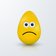 Vector modern easter emoji egg with shadow.