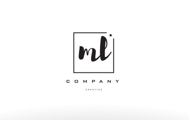 ml m l hand writing letter company logo icon design