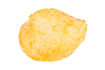 Potato chips on a white background