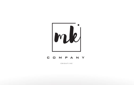 mk m k hand writing letter company logo icon design