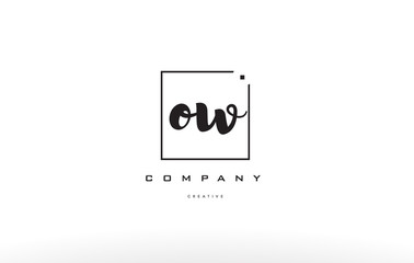 Fototapeta na wymiar ow o w hand writing letter company logo icon design