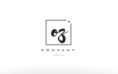 oz o z hand writing letter company logo icon design