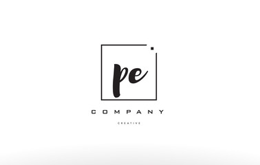 pe p e hand writing letter company logo icon design
