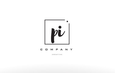 pi p i hand writing letter company logo icon design