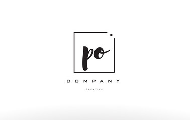 po p o hand writing letter company logo icon design