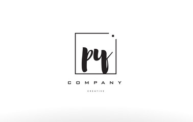 py p y hand writing letter company logo icon design