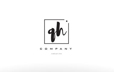 qh g h hand writing letter company logo icon design