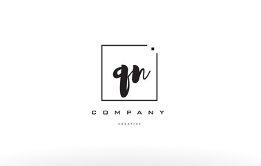 qn q n hand writing letter company logo icon design