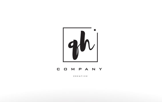 qh g h hand writing letter company logo icon design