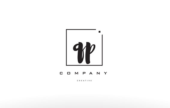 qp q p hand writing letter company logo icon design