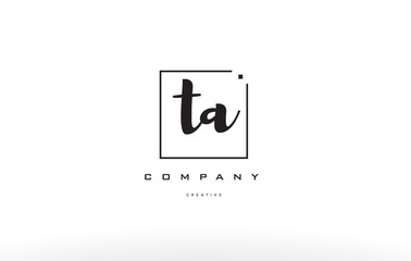 ta t a hand writing letter company logo icon design