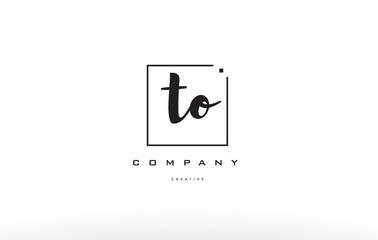 to t o hand writing letter company logo icon design