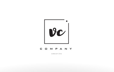 vc v c hand writing letter company logo icon design