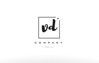 vd v d hand writing letter company logo icon design