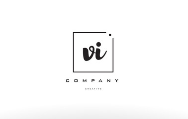 vi v i hand writing letter company logo icon design