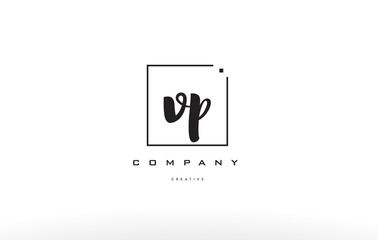 vp v p hand writing letter company logo icon design