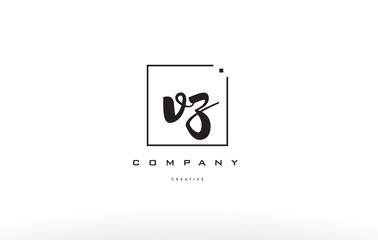 vz v z hand writing letter company logo icon design