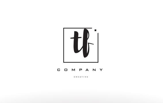 tf t f hand writing letter company logo icon design