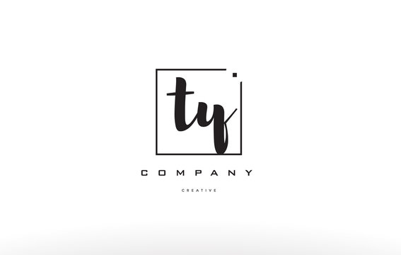 ty t y hand writing letter company logo icon design