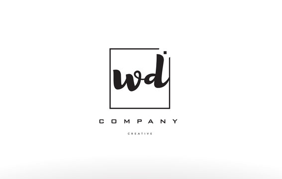 wd w d hand writing letter company logo icon design