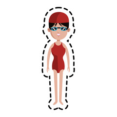 woman swimmer cartoon icon image vector illustration design 