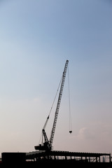 silhouette Tower cranes