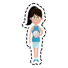 woman volleyball player icon image vector illustration design 