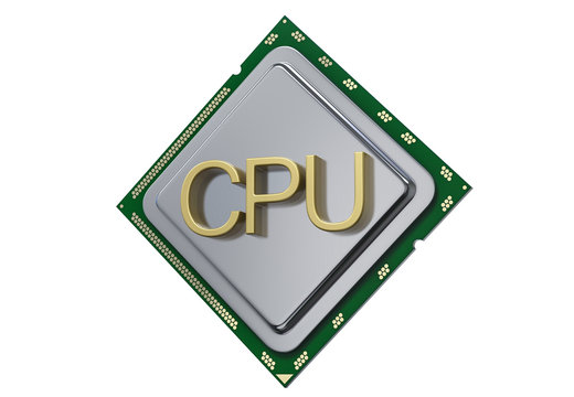 recommend clip art: Processor unit CPU concept . 3D render, isolated on white background.