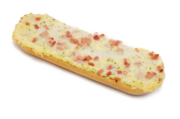 Baguette mit Käse und Schinken