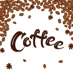 Vector ink lettering. Hand drawn poster. Coffee design