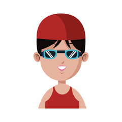 woman swimmer cartoon icon image vector illustration design 