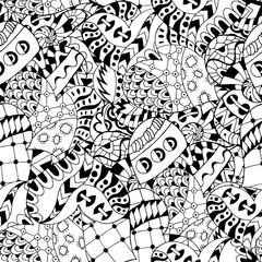 Hand drawn zentangle hearts for adult anti stress.