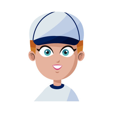 handsome young man with baseball hat icon image vector illustration design 