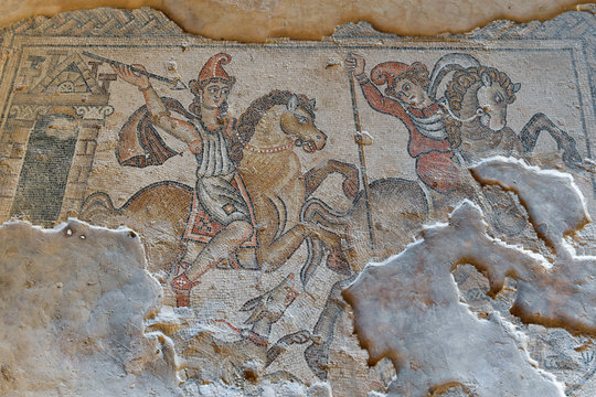 Mosaic floor "Nile House" in NP Zippori, Galilee, Israel