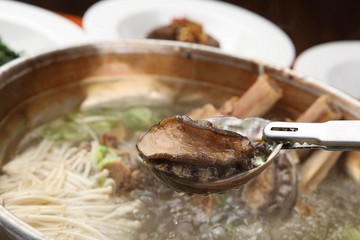 jeonbok galbitang. Abalone and Short Rib Soup.