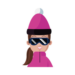 woman in winter clothing icon image vector illustration design 