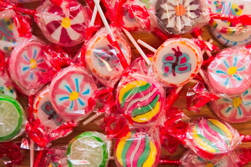 Fototapeta na wymiar Lollipops as a background