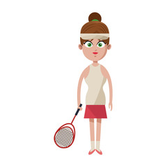 woman tennis player sports icon image vector illustration design 
