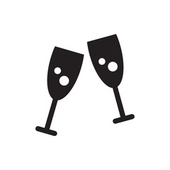 glasses clink icon illustration