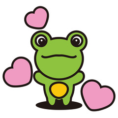 Obraz premium Frog_and_Hearts
