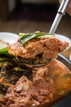 Ugeoji gamjatang. Pork Back-bone Stew with cabbage.