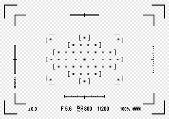 Camera viewfinder. Focusing screen of the camera. Vector template for your design . Eps 10 vector illustration
