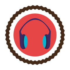 headset audio device icon vector illustration design