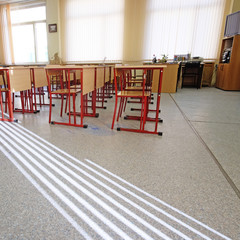 Interior of an empty school class