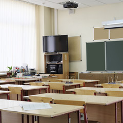 Interior of an empty school class