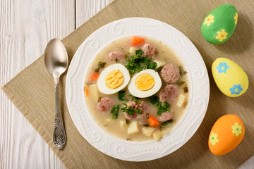Traditional polish easter soup - zurek.