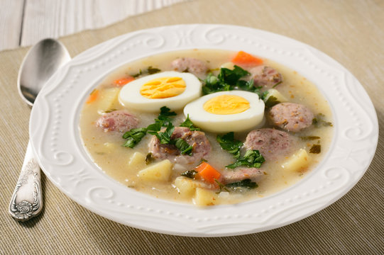 Traditional polish easter soup - zurek.