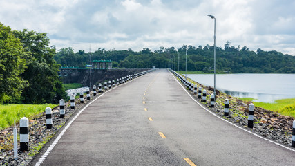 Dam Road Sirithorn in Ubon Ratchathani of Thailand